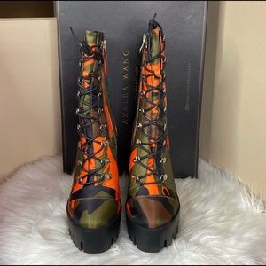 Orange Army Fatigue Heel Boots | Poshmark